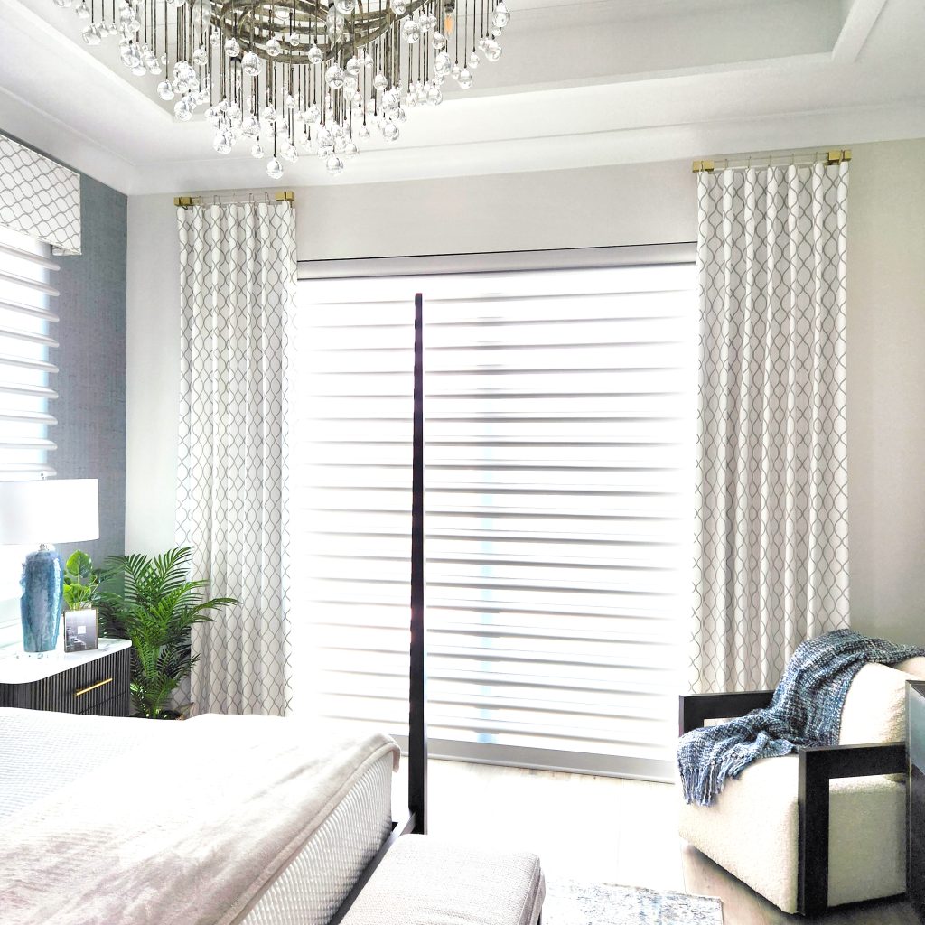 Brimar Acrylic Cube Drapery Rods in Bedroom
