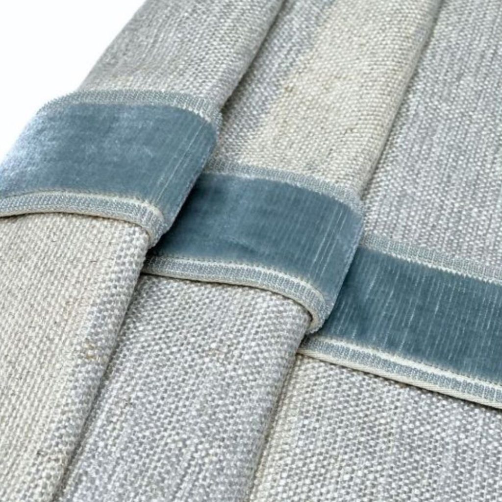 Brimar Velvet Tape Trim on Roman Shade