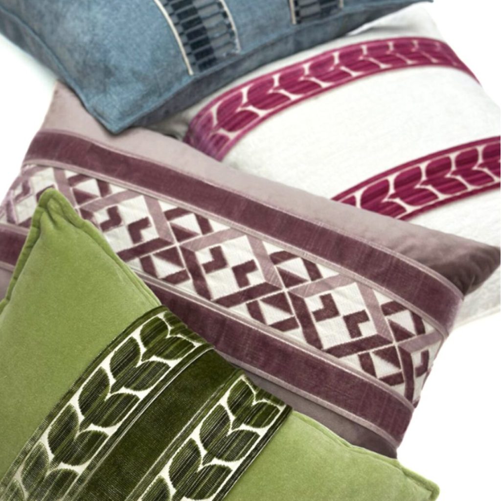 Brimar Velvet Border Trims on Pillows