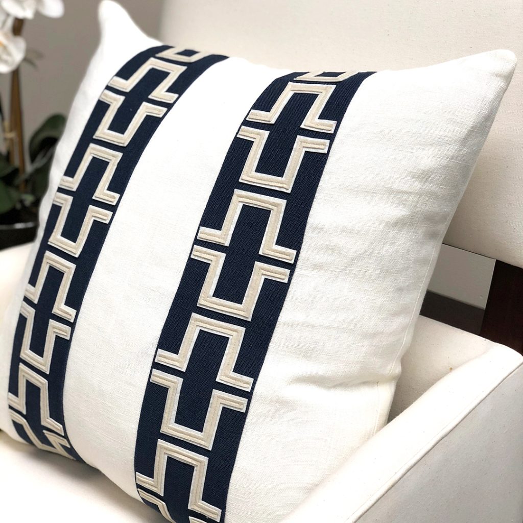 Brimar Puzzle Border Trim on Pillow