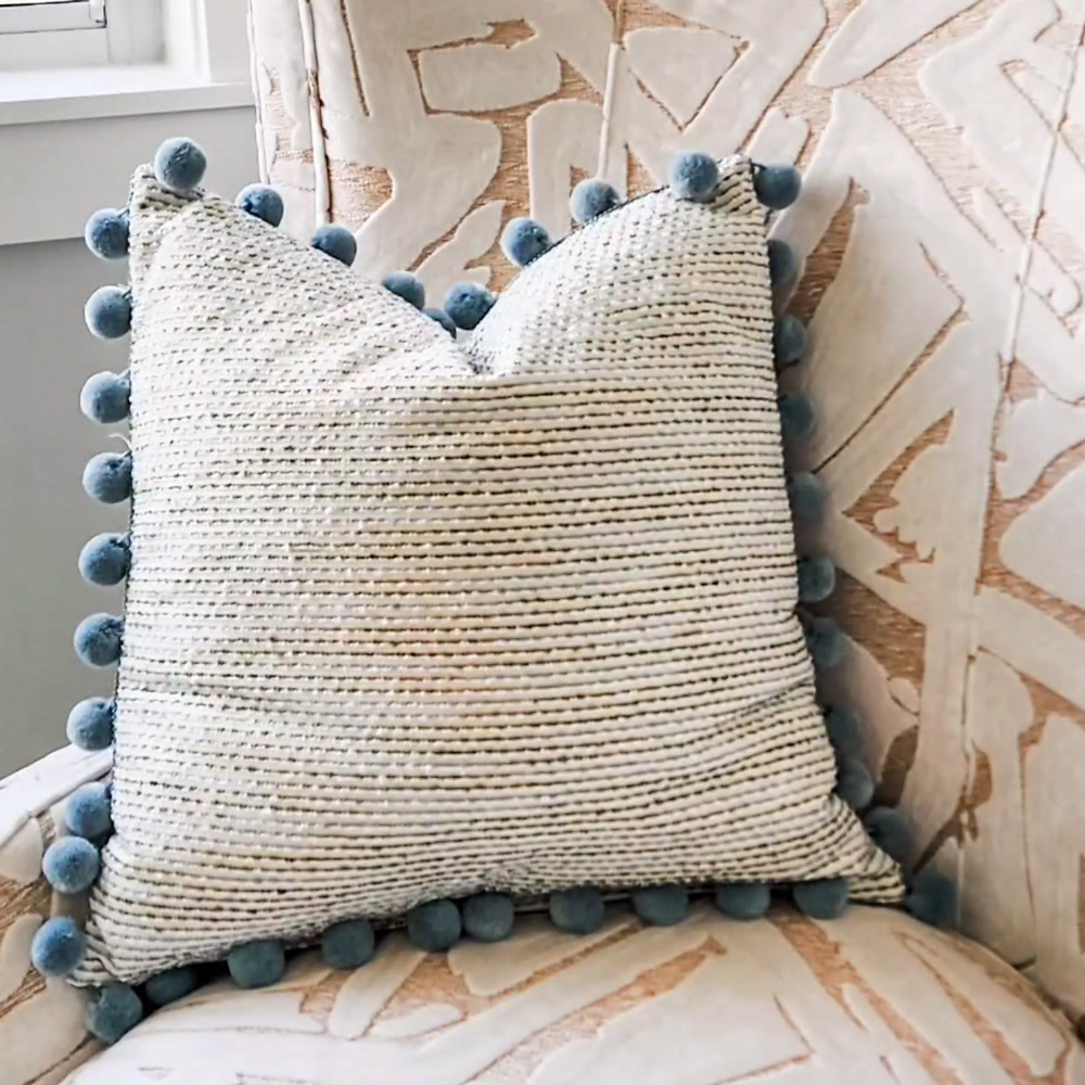 Brimar Pom Pom Fringe on Accent Pillow