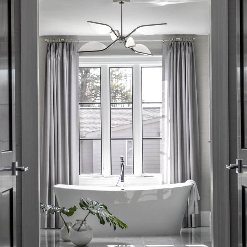 Brimar Cube Drapery Hardware in Bathroom