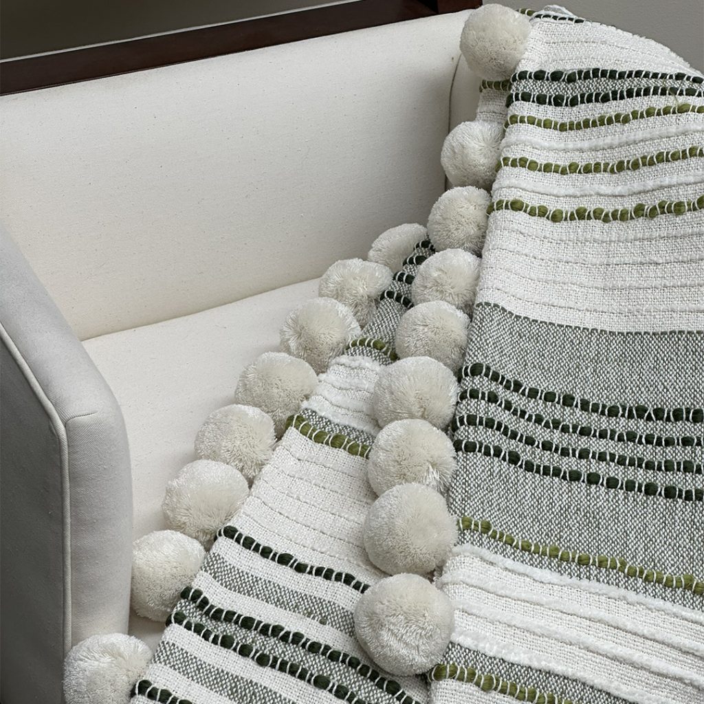 Brimar Pom Pom Fringe on Blanket