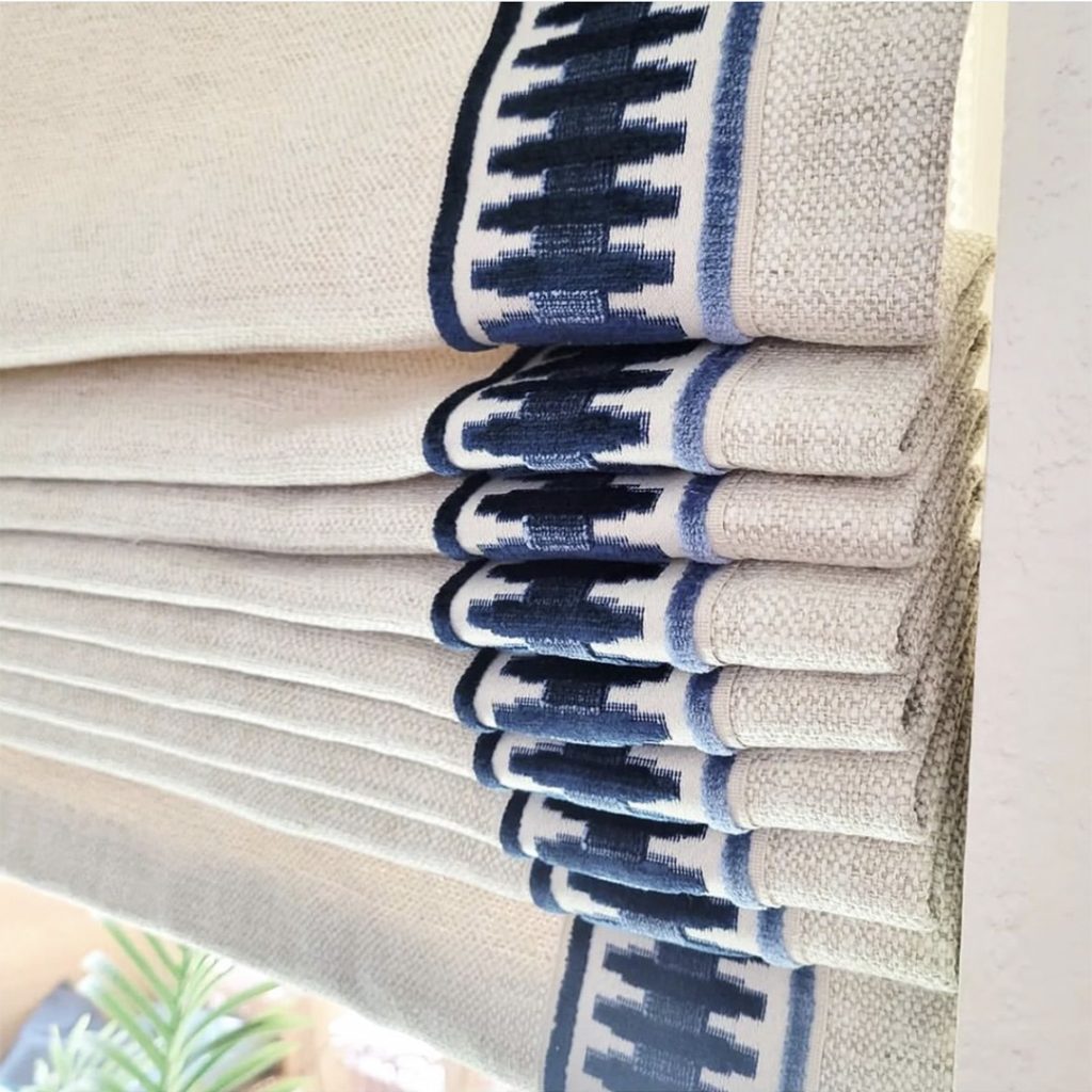 Brimar Bolzano Tape Trim on Roman Shade