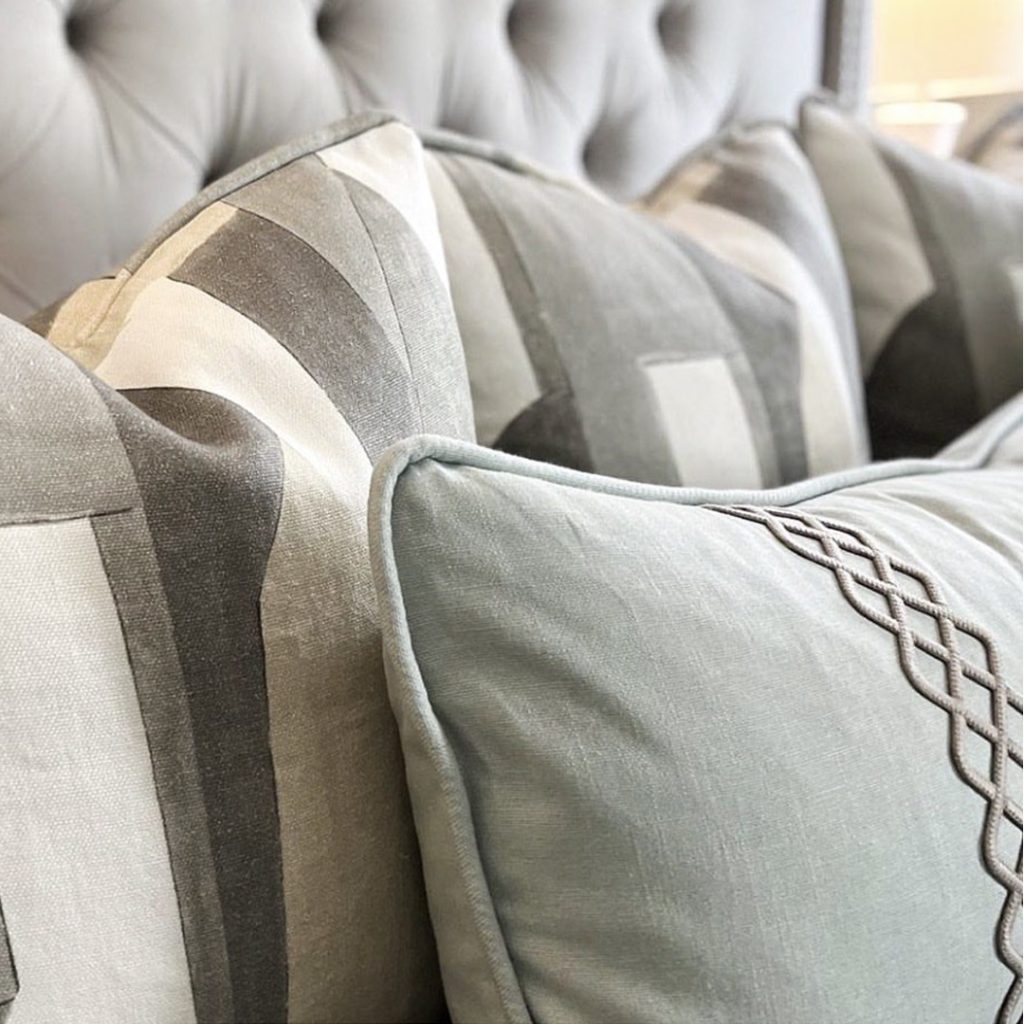 Brimar Fretique Open Trim on Bedding Pillows