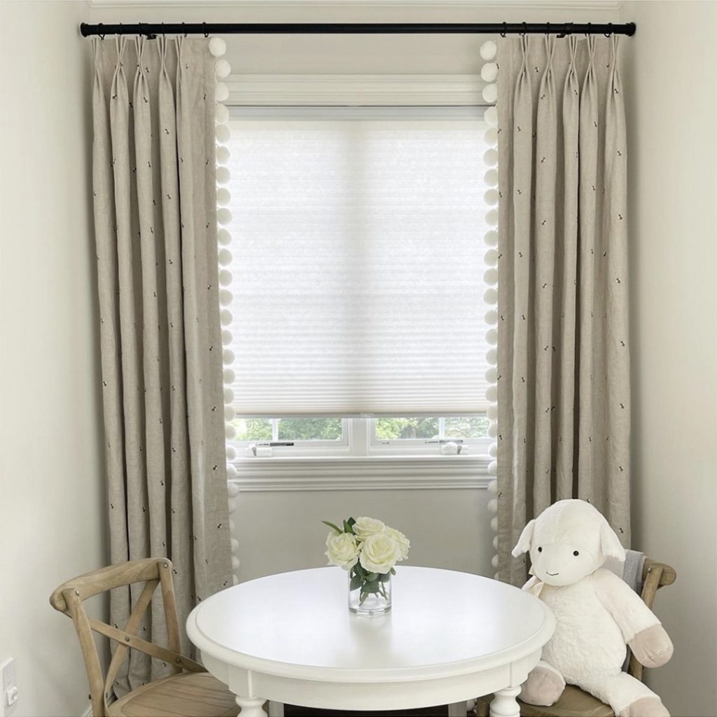 Brimar Ivory Pom Pom Fringe On Nursery Drapery