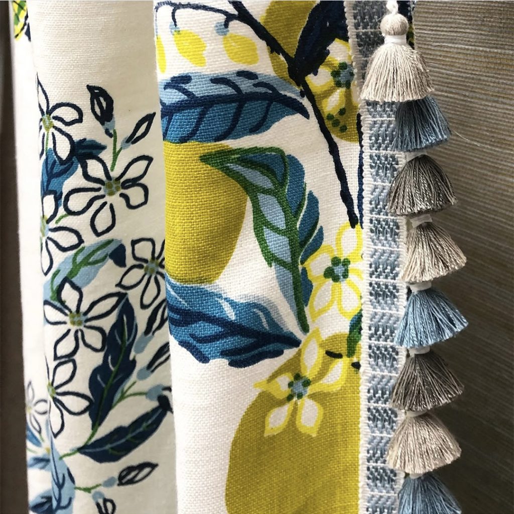 Brimar Tanzania Tassel Fringe on Lemon Curtain Fabric
